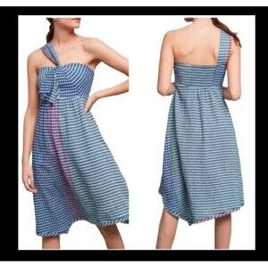 Maeve Blue and Pink One Shoulder Dress